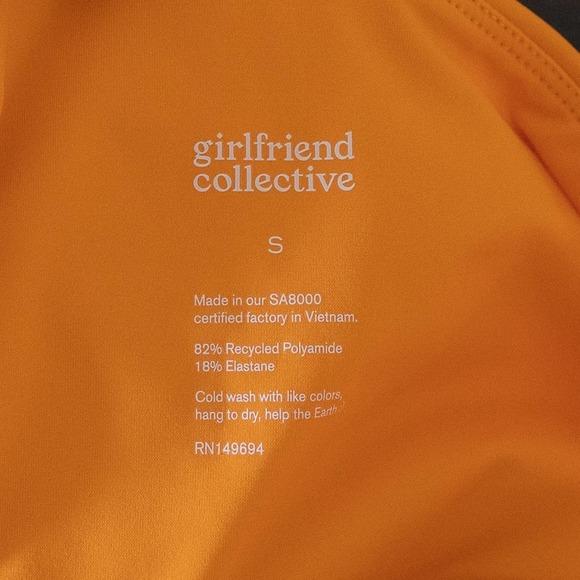 NEW GIRLFRIEND COLLECTIVE Koi Orange Oasis One Piece One Shoulder Swimsuit - Picture 3 of 3